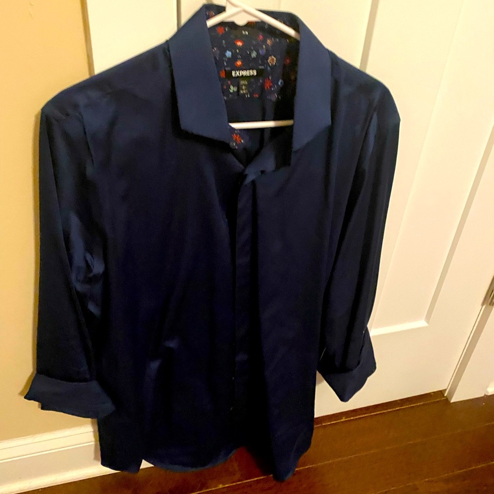 Express Navy Button Up